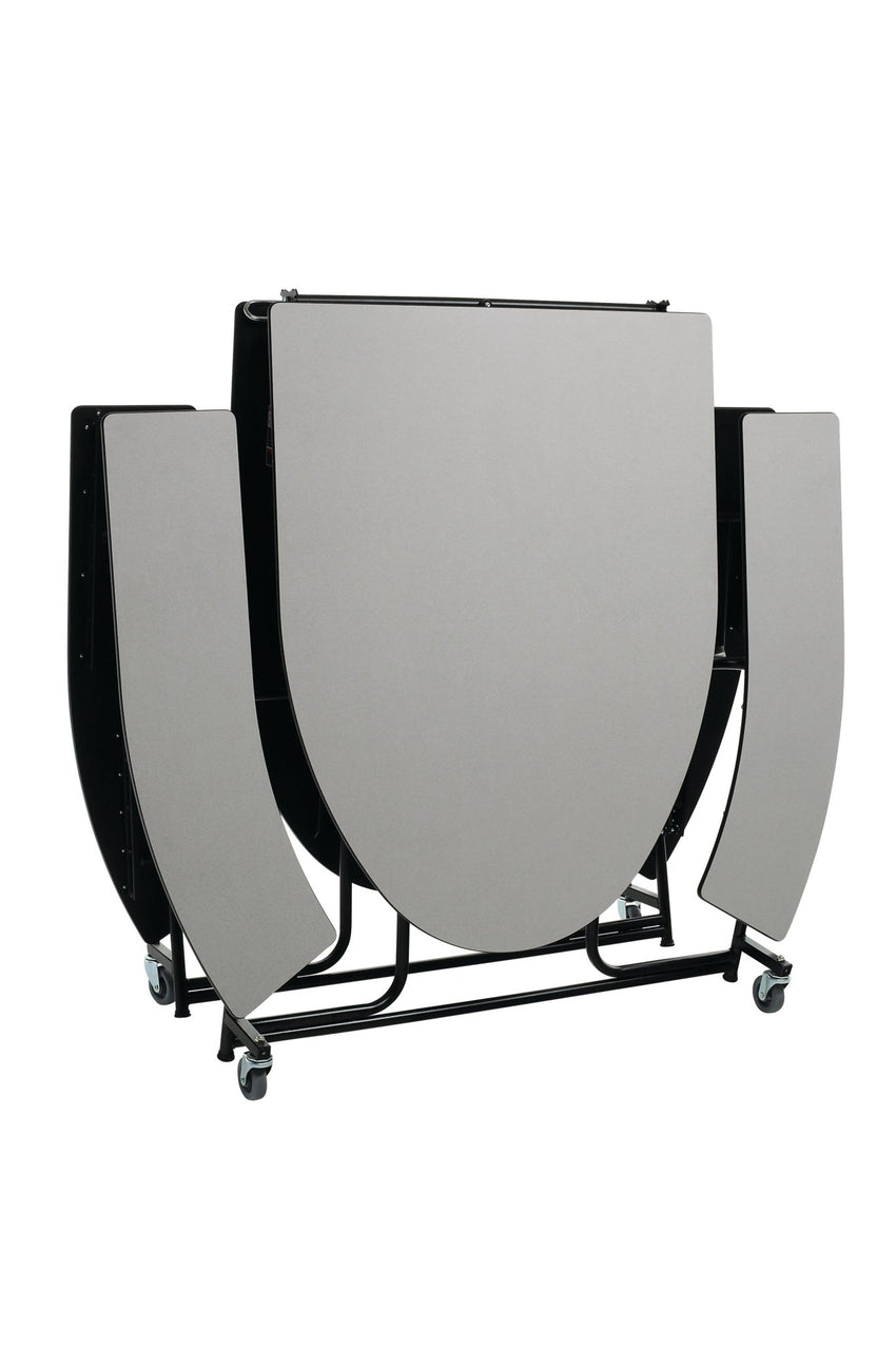 AmTab Mobile Bench Table - Elliptical - 46"W x 10'1"L - 4 Benches (AmTab AMT - MBE10) - SchoolOutlet