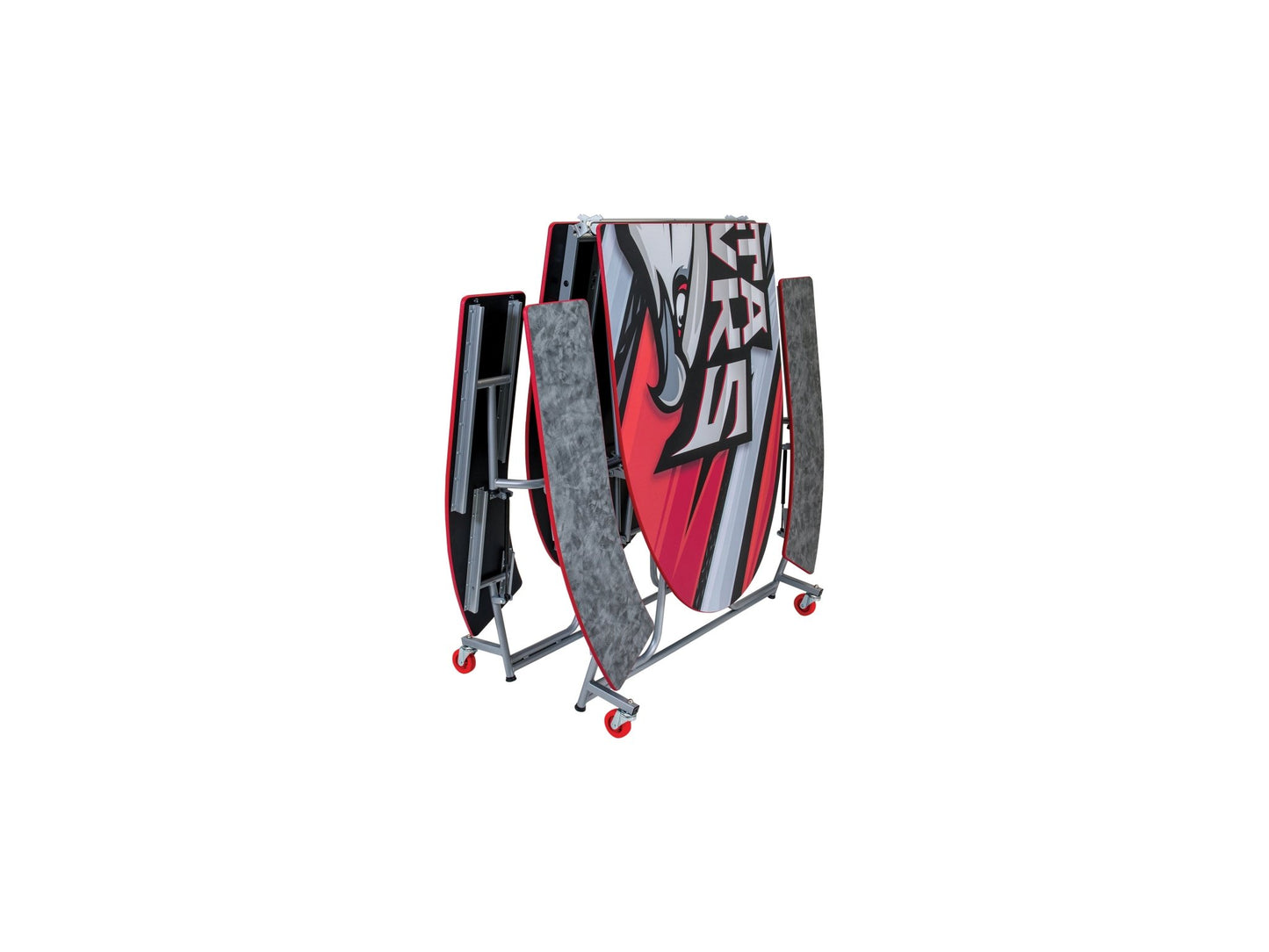 AmTab Mobile Bench Table - Elliptical - 46"W x 10'1"L - 4 Benches (AmTab AMT - MBE10) - SchoolOutlet