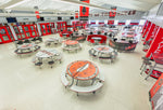 AmTab Round Mobile Bench Cafeteria Table - 60