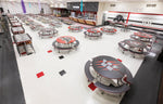 AmTab Round Mobile Bench Cafeteria Table - 60