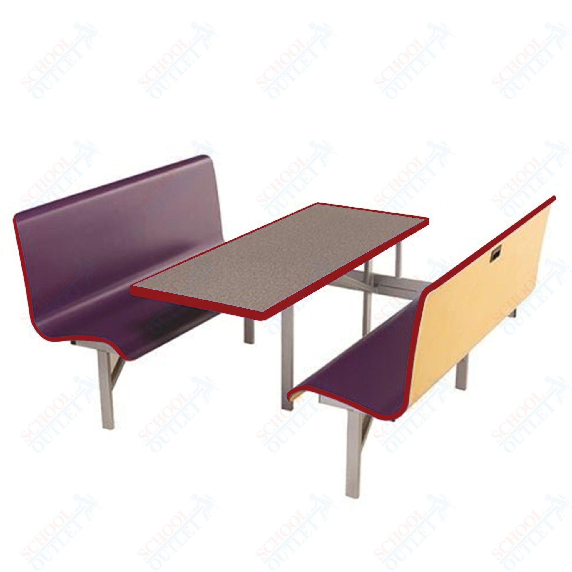 AmTab Booth Seating with Table - Package - 60"W x 80"L x 38"H (AMT - MWBSP305) - SchoolOutlet