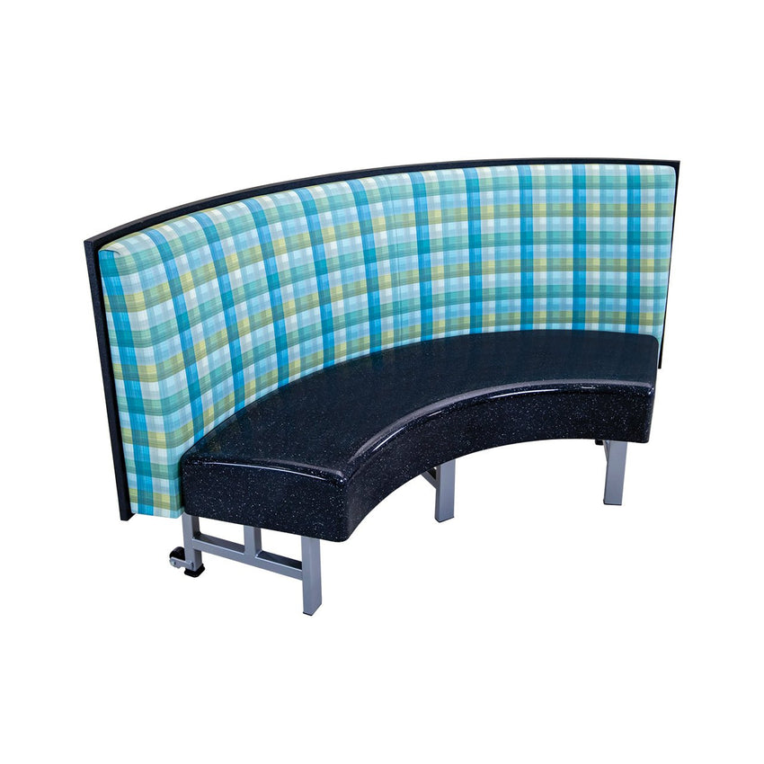 AmTab Mobile Folding Booth Seating - Quarter Circle - 24"W x 48"L (AMT - QCMFBS244) - SchoolOutlet