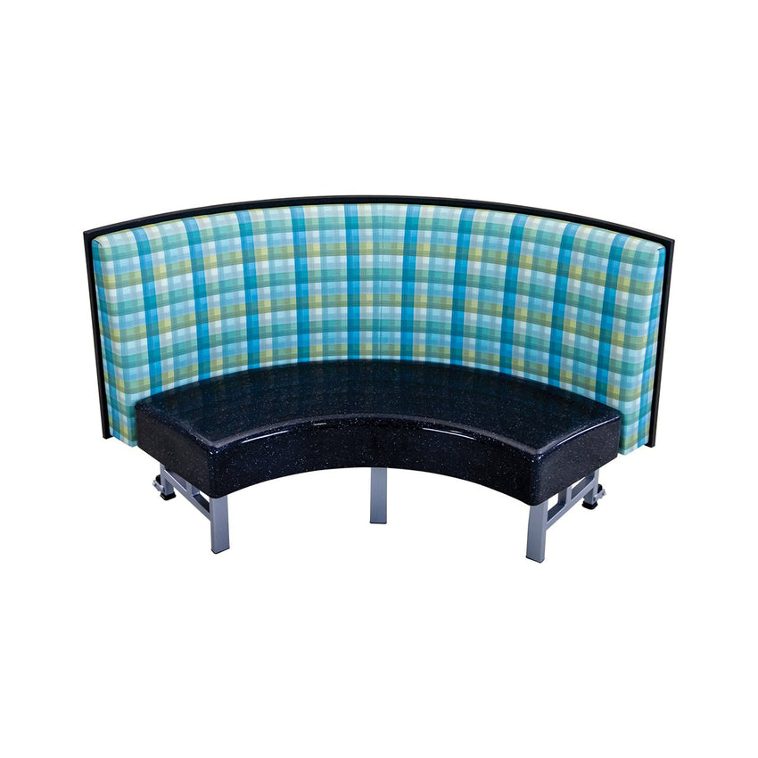 AmTab Mobile Folding Booth Seating - Quarter Circle - 24"W x 48"L (AMT - QCMFBS244) - SchoolOutlet