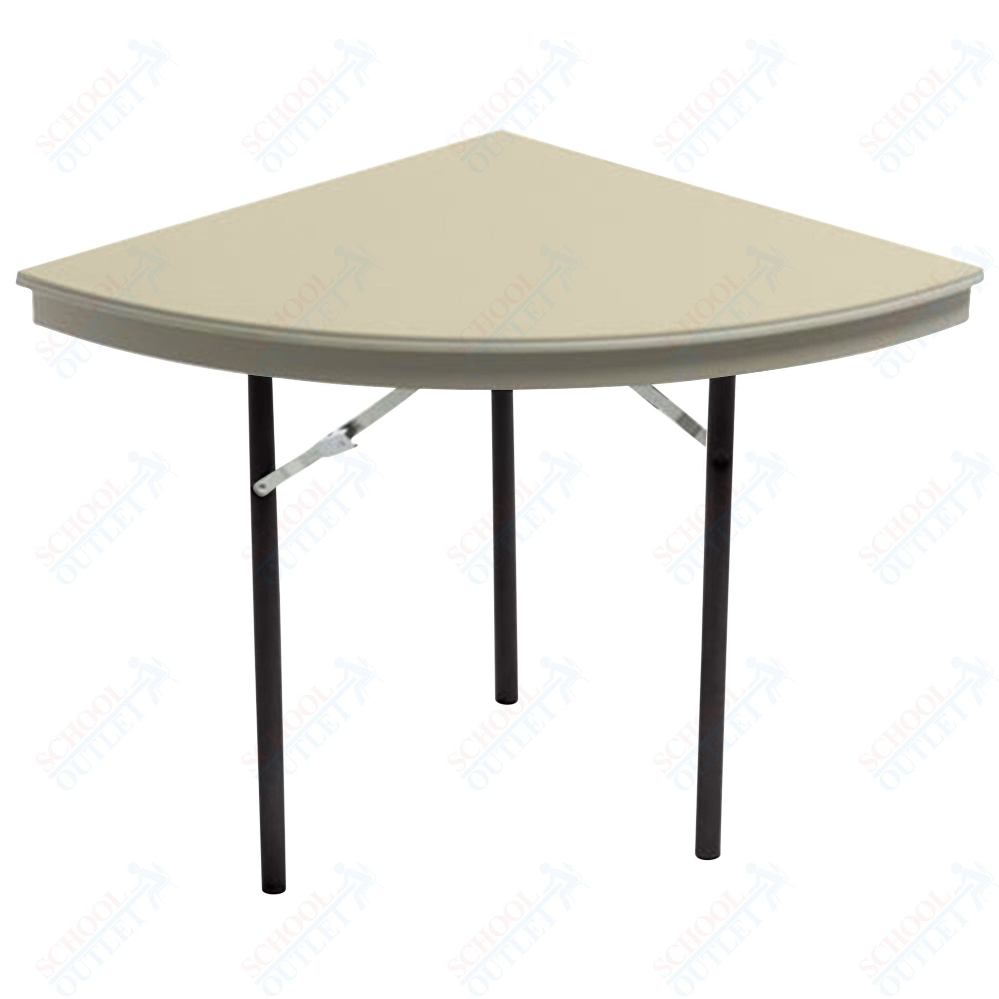 AmTab Dynalite Featherweight Heavy - Duty ABS Plastic Folding Table - Quarter 60" Diameter x 29"H (AmTab AMT - QR60DL) - SchoolOutlet