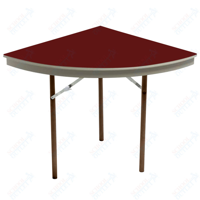 AmTab Dynalite Featherweight Heavy - Duty ABS Plastic Folding Table - Quarter 60" Diameter x 29"H (AmTab AMT - QR60DL) - SchoolOutlet