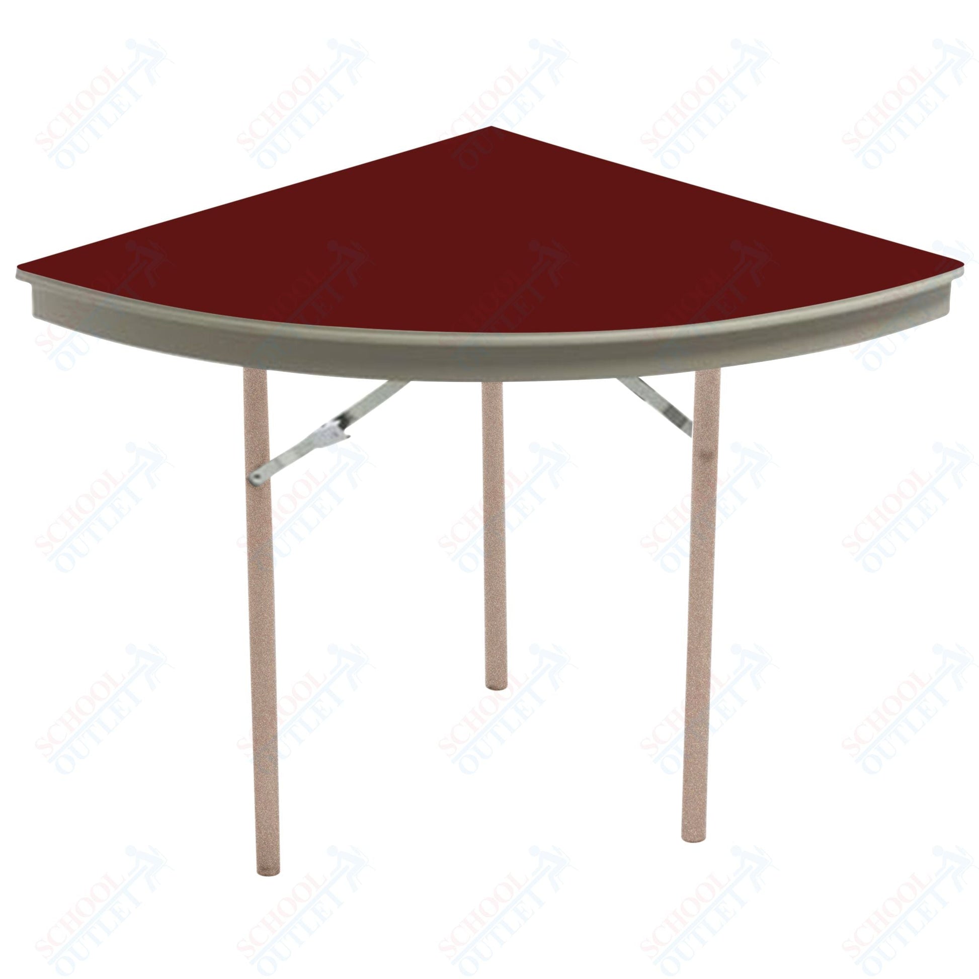 AmTab Dynalite Featherweight Heavy - Duty ABS Plastic Folding Table - Quarter 60" Diameter x 29"H (AmTab AMT - QR60DL) - SchoolOutlet