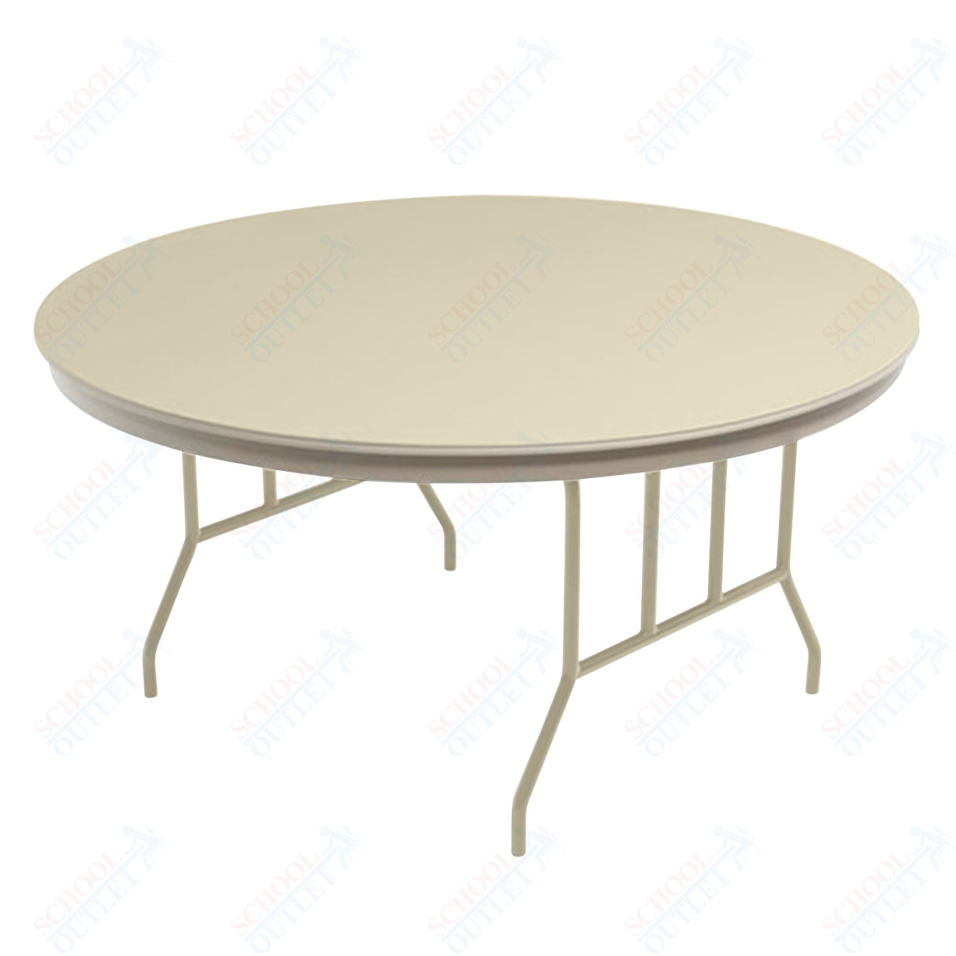 AmTab Dynalite Featherweight Heavy - Duty ABS Plastic Folding Table - Round - 54" Diameter x 29"H (AmTab AMT - R54DL) - SchoolOutlet