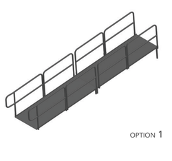 AmTab Stage Ramp - ADA Compliant - 16" Rise - Option 1  (AmTab AMT-RAMP16 - Option 1)