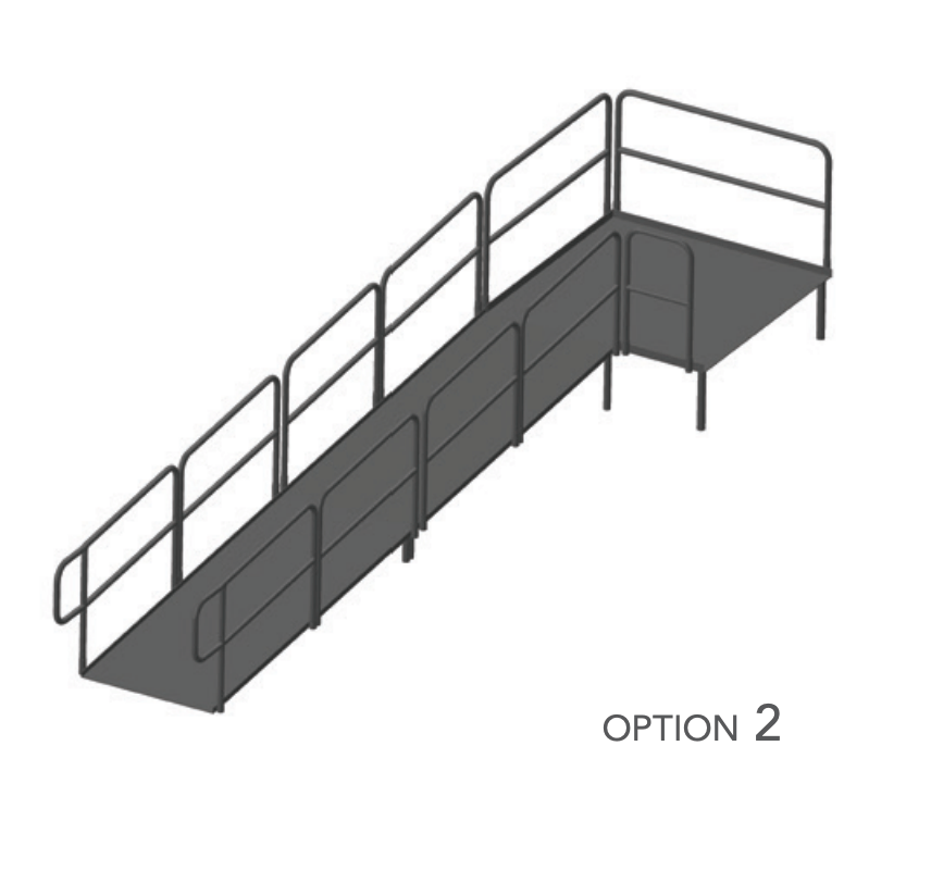 AmTab Stage Ramp - ADA Compliant - 16" Rise - Option 2 (AmTab AMT - RAMP16 - Option 2) - SchoolOutlet