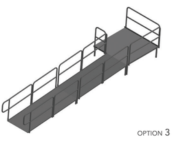 AmTab Stage Ramp - ADA Compliant - 16" Rise - Option 3  (AmTab AMT-RAMP16 - Option 3)