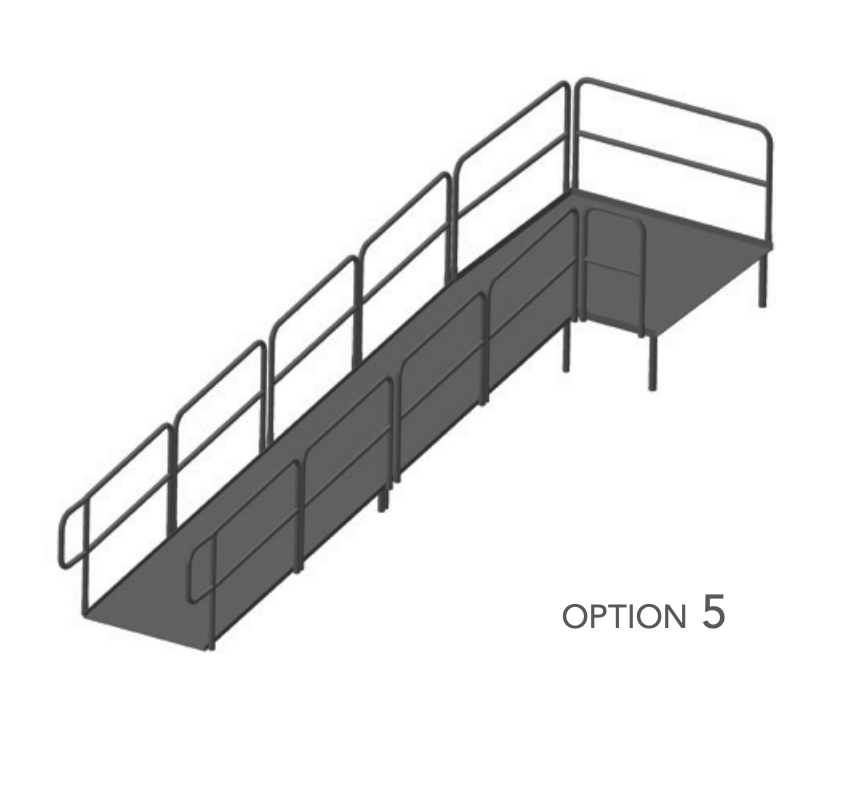 AmTab Stage Ramp - ADA Compliant - 16" Rise - Option 5 (AmTab AMT - RAMP16 - Option 5) - SchoolOutlet