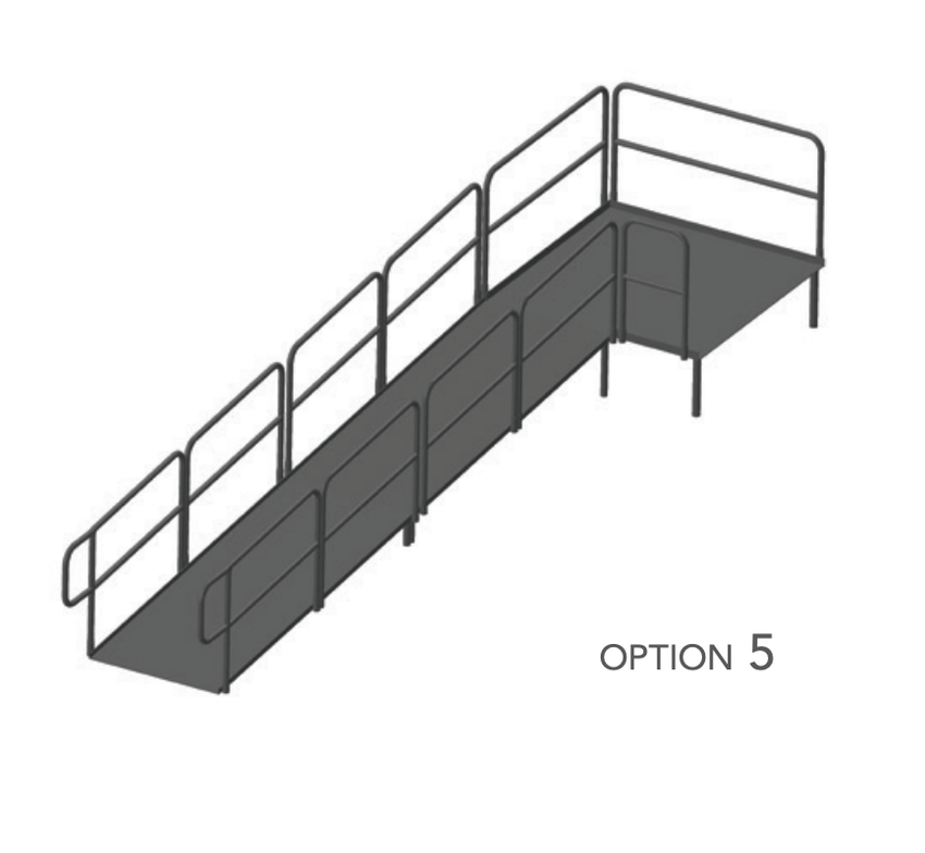 AmTab Stage Ramp - ADA Compliant - 16" Rise - Option 5 (AmTab AMT - RAMP16 - Option 5) - SchoolOutlet