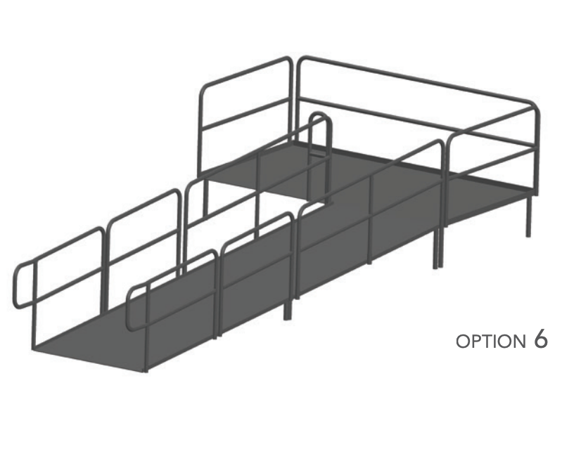 AmTab Stage Ramp - ADA Compliant - 16" Rise - Option 6 - California (AmTab AMT - RAMP16 - Option 6 - California) - SchoolOutlet