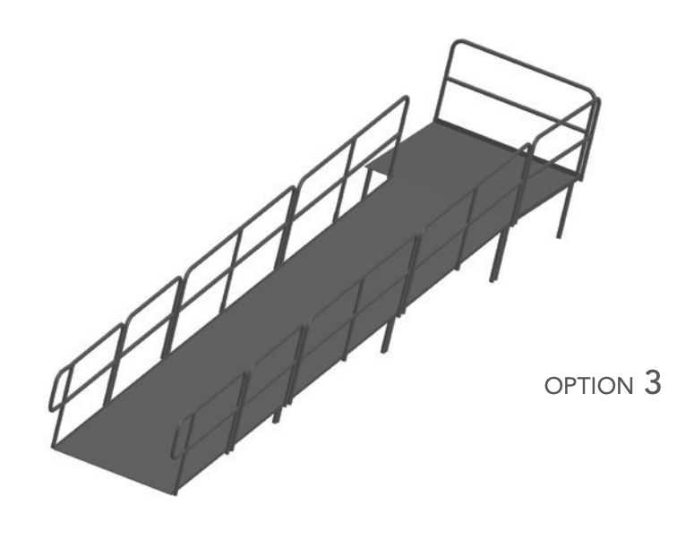 AmTab Stage Ramp - ADA Compliant - 24" Rise - Option 3 - California (AmTab AMT - RAMP24 - Option 3 - California) - SchoolOutlet
