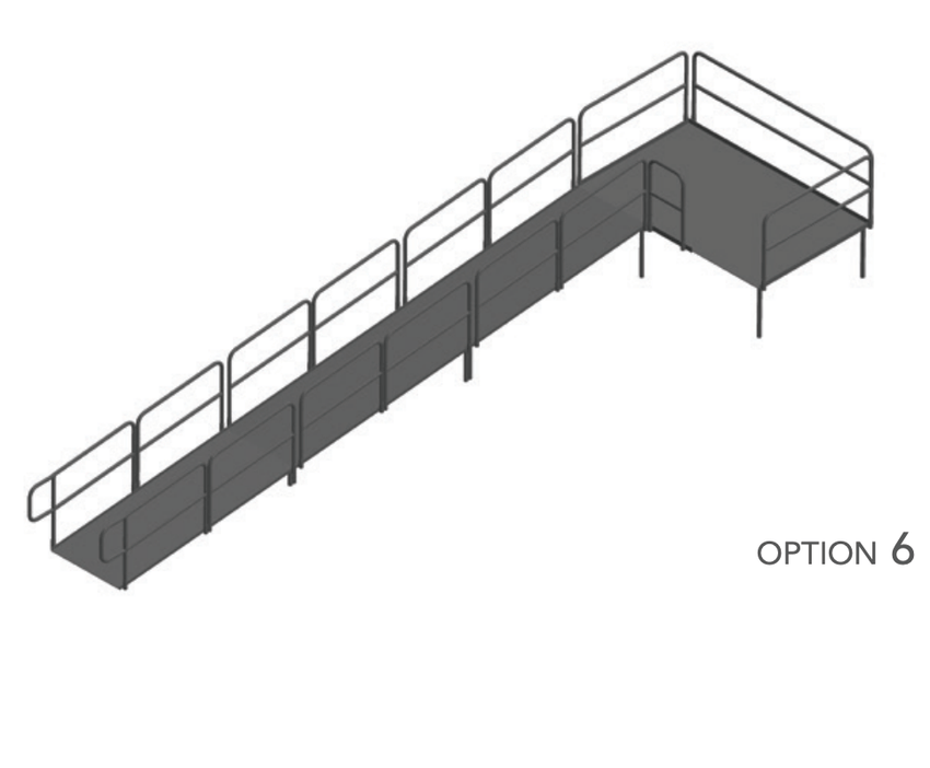 AmTab Stage Ramp - ADA Compliant - 24" Rise - Option 6 (AmTab AMT - RAMP24 - Option 6) - SchoolOutlet