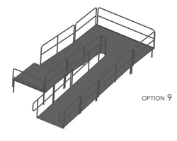 AmTab Stage Ramp - ADA Compliant - 24" Rise - Option 9 - California  (AmTab AMT-RAMP24 - Option 9 - California)
