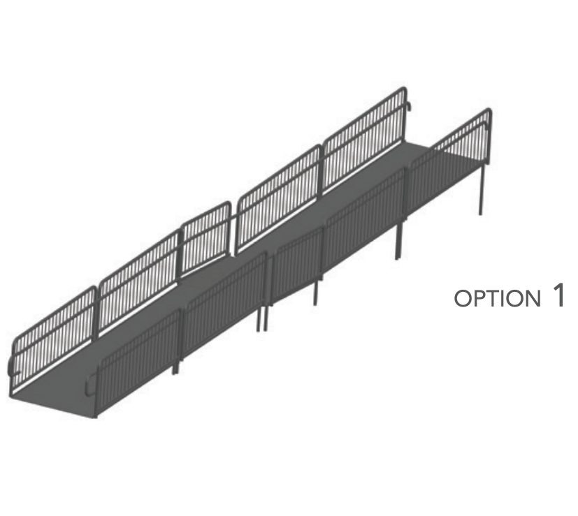 AmTab Stage Ramp - ADA Compliant - 32" Rise - Option 1 - California (AmTab AMT - RAMP32 - Option 1 - California) - SchoolOutlet