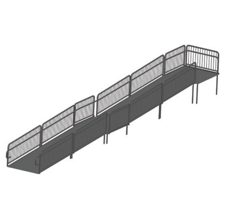 AmTab Stage Ramp - ADA Compliant - 32" Rise - Option 2 (AmTab AMT - RAMP32 - Option 2) - SchoolOutlet