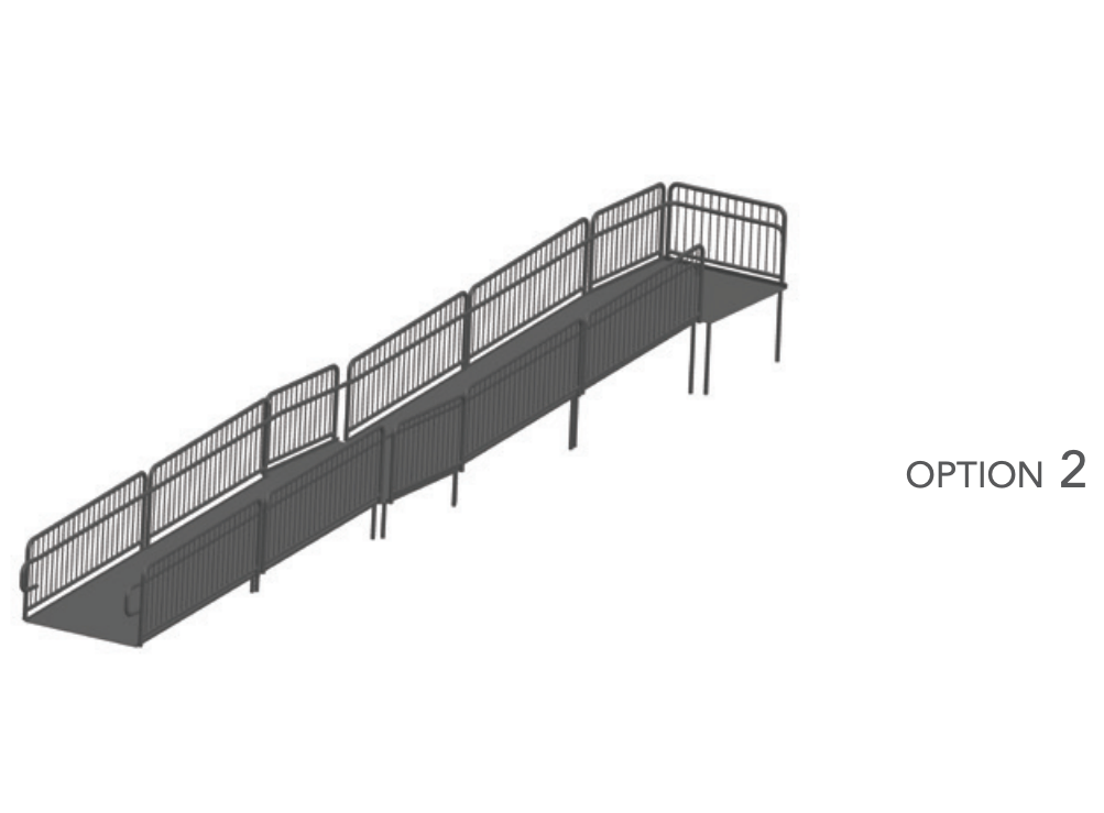AmTab Stage Ramp - ADA Compliant - 32" Rise - Option 2 - California (AmTab AMT - RAMP32 - Option 2 - California) - SchoolOutlet