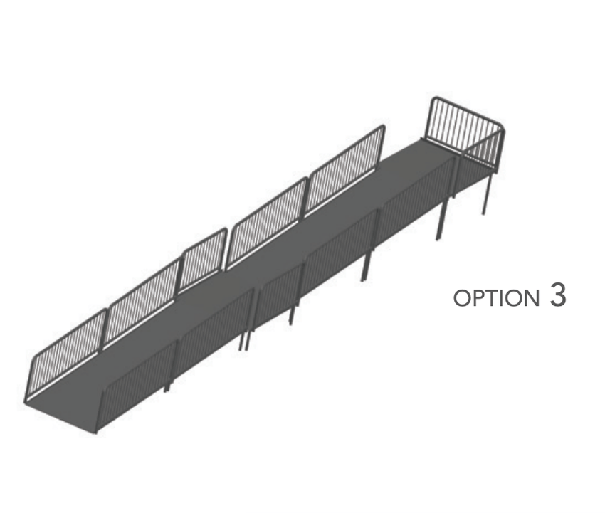 AmTab Stage Ramp - ADA Compliant - 32" Rise - Option 3 - California (AmTab AMT - RAMP32 - Option 3 - California) - SchoolOutlet