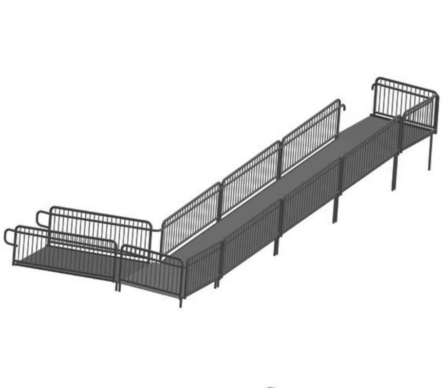 AmTab Stage Ramp - ADA Compliant - 32" Rise - Option 4 (AmTab AMT - RAMP32 - Option 4) - SchoolOutlet