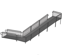 AmTab Stage Ramp - ADA Compliant - 32" Rise - Option 4  (AmTab AMT-RAMP32 - Option 4)