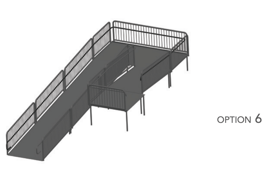AmTab Stage Ramp - ADA Compliant - 32" Rise - Option 6 - California (AmTab AMT - RAMP32 - Option 6 - California) - SchoolOutlet