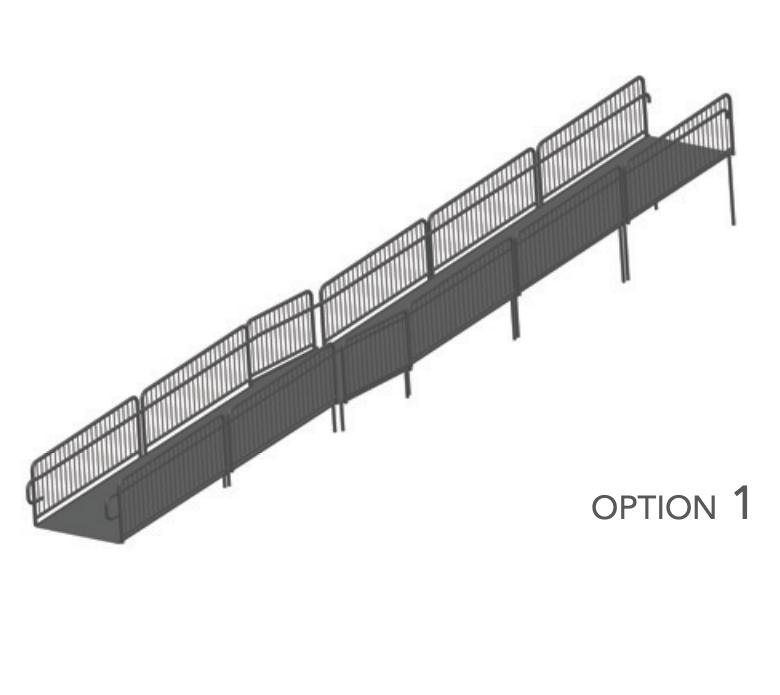 AmTab Stage Ramp - ADA Compliant - 40" Rise - Option 1 - California (AmTab AMT - RAMP40 - Option 1 - California) - SchoolOutlet