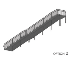 AmTab Stage Ramp - ADA Compliant - 40" Rise - Option 2  (AmTab AMT-RAMP40 - Option 2)