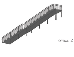AmTab Stage Ramp - ADA Compliant - 40" Rise - Option 2 - California  (AmTab AMT-RAMP40 - Option 2 - California)