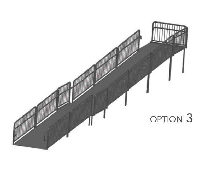 AmTab Stage Ramp - ADA Compliant - 40" Rise - Option 3 - California (AmTab AMT - RAMP40 - Option 3 - California) - SchoolOutlet
