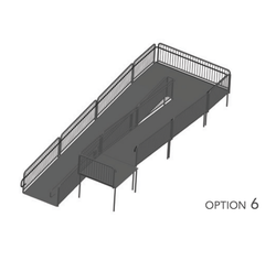 AmTab Stage Ramp - ADA Compliant - 40" Rise - Option 6  (AmTab AMT-RAMP40 - Option 6)