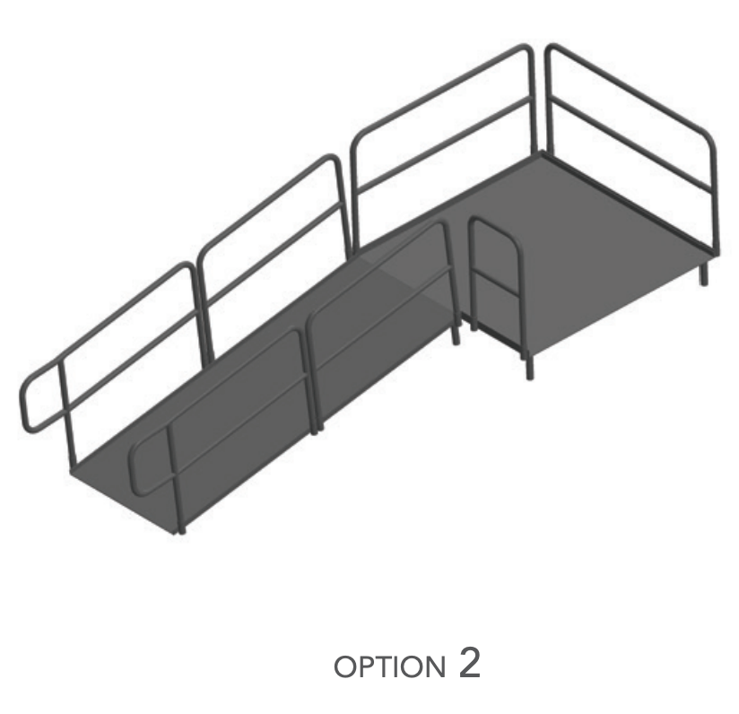 AmTab Stage Ramp - ADA Compliant - 8" Rise - Option 2 (AmTab AMT - RAMP8 - Option 2) - SchoolOutlet