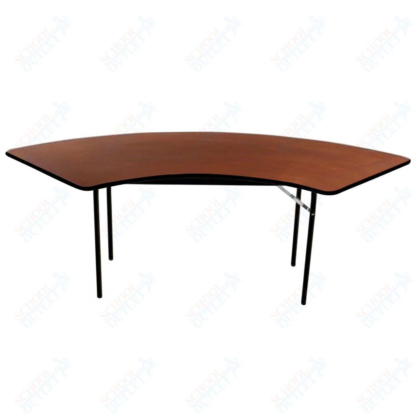 AmTab Folding Table - Plywood Stained and Sealed - Vinyl T - Molding Edge - Serpentine - 30"W x 30,60"L x 29"H (AmTab AMT - SE305PM) - SchoolOutlet
