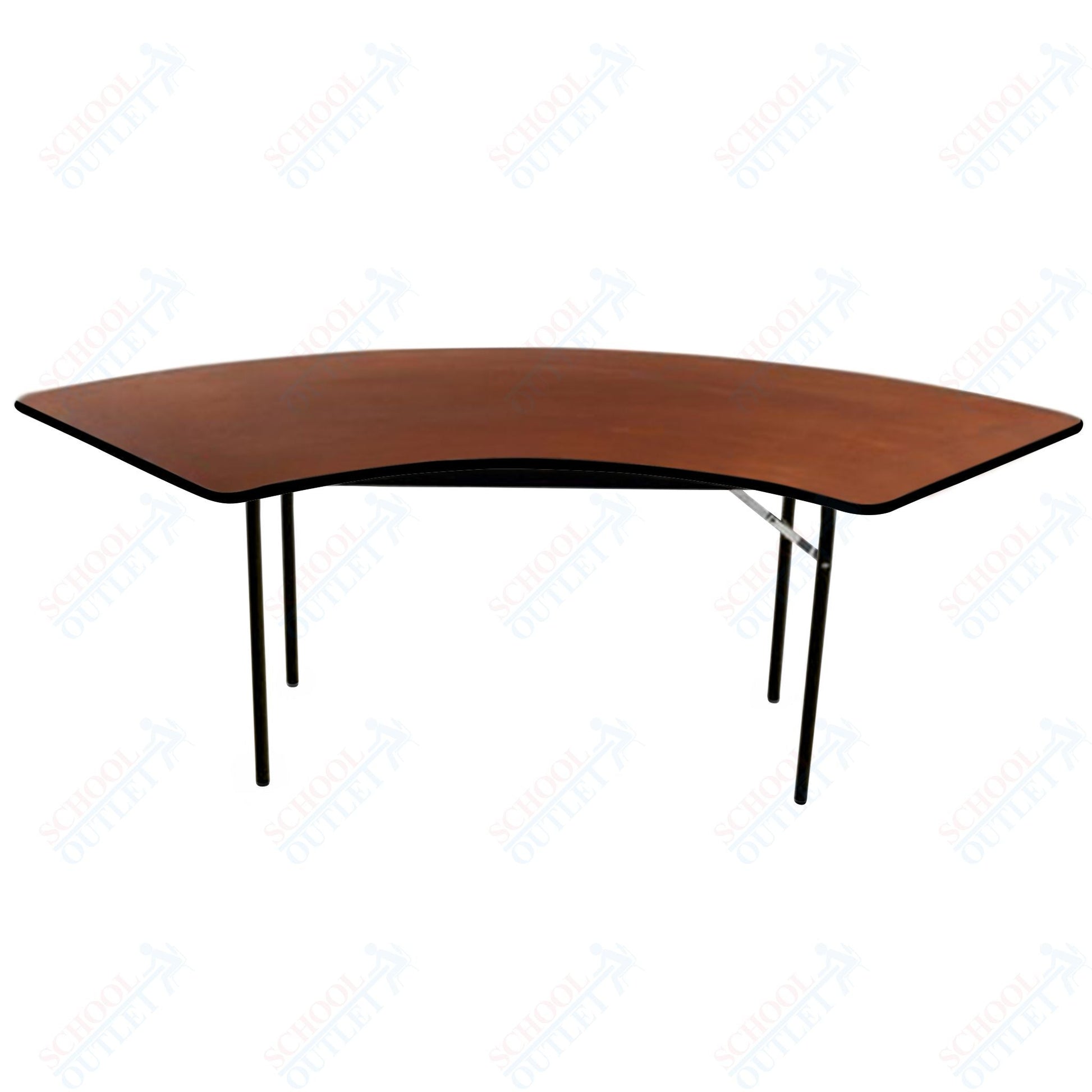 AmTab Folding Table - Plywood Stained and Sealed - Vinyl T - Molding Edge - Serpentine - 30"W x 30,60"L x 29"H (AmTab AMT - SE305PM) - SchoolOutlet