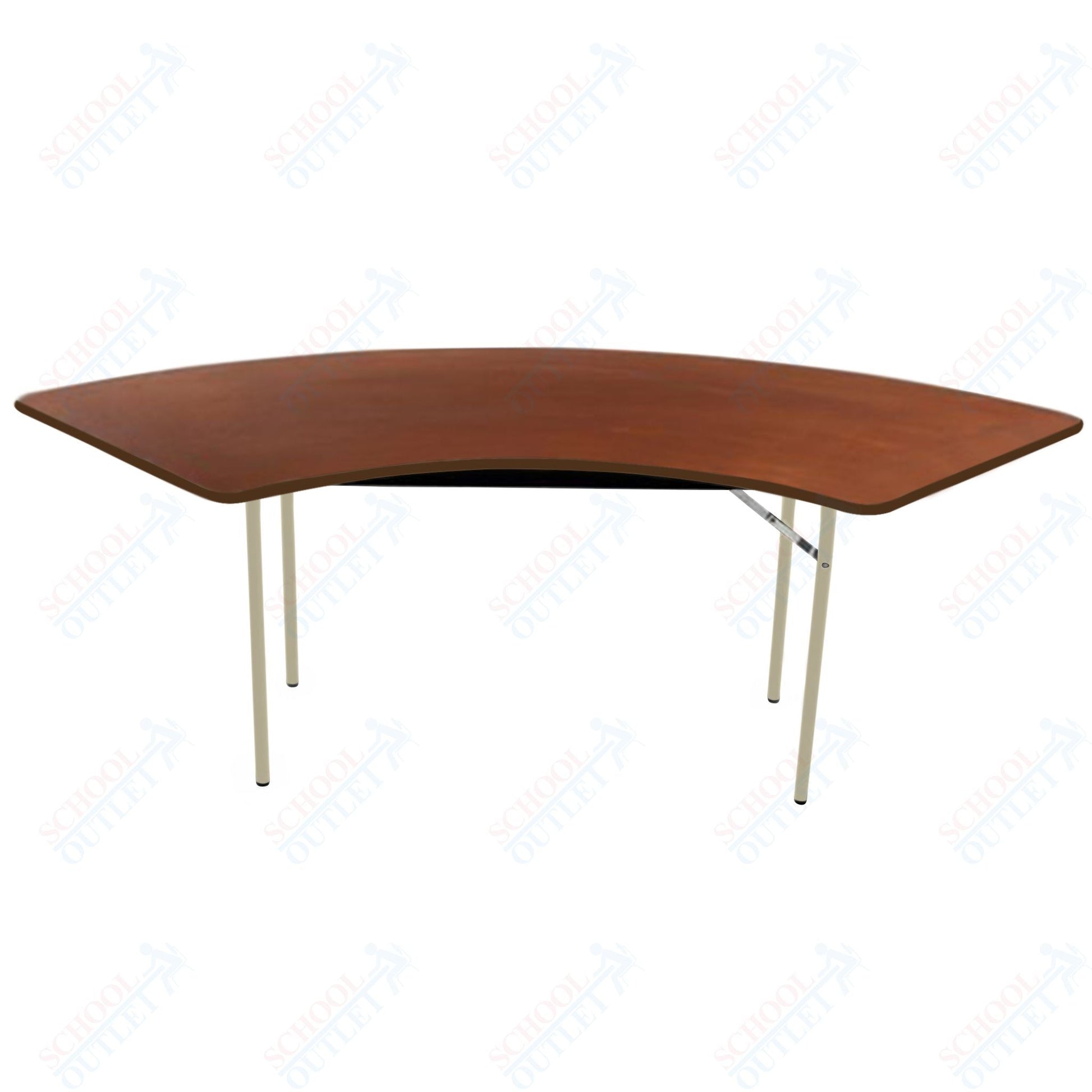 AmTab Folding Table - Plywood Stained and Sealed - Vinyl T - Molding Edge - Serpentine - 30"W x 30,60"L x 29"H (AmTab AMT - SE305PM) - SchoolOutlet