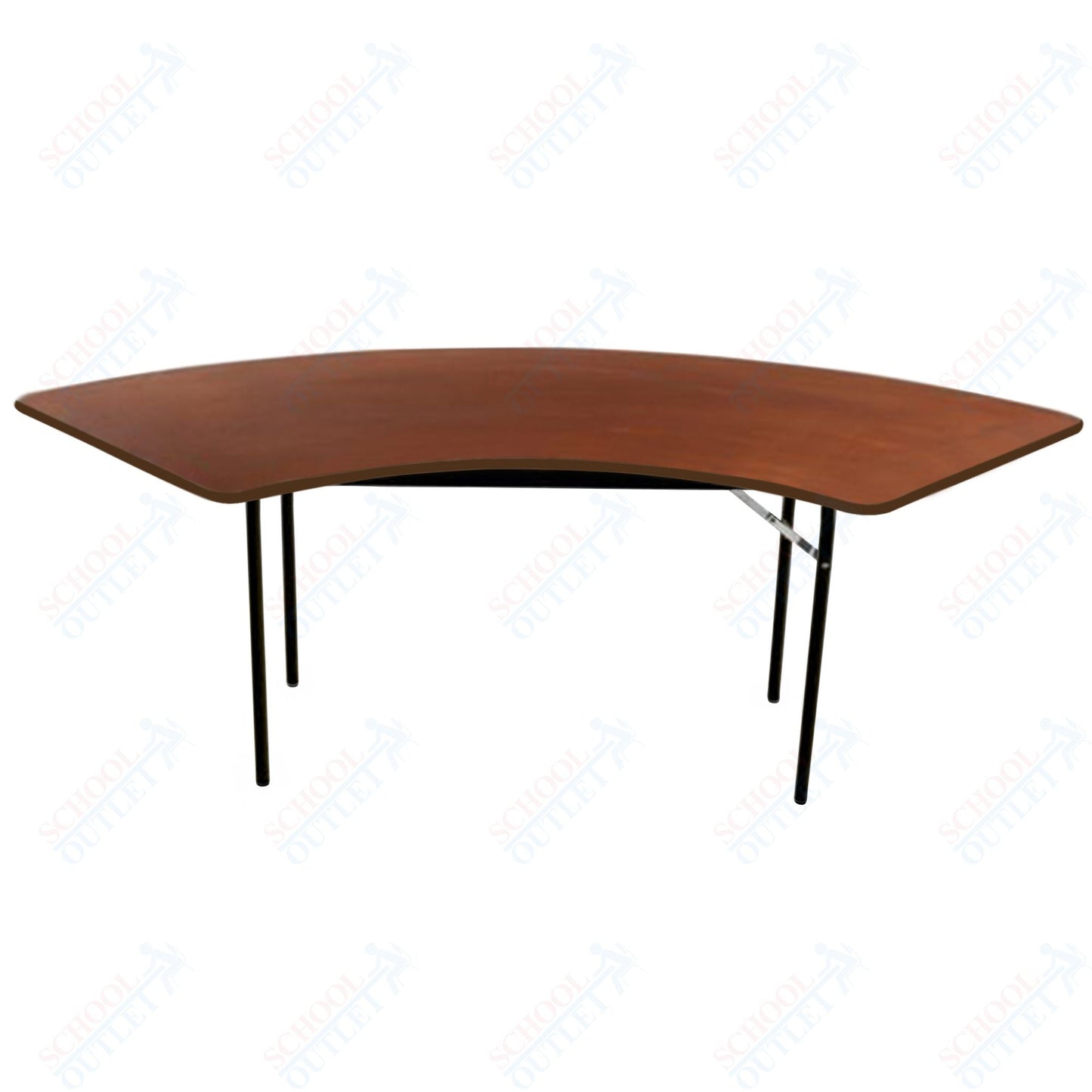 AmTab Folding Table - Plywood Stained and Sealed - Vinyl T - Molding Edge - Serpentine - 30"W x 30,60"L x 29"H (AmTab AMT - SE305PM) - SchoolOutlet