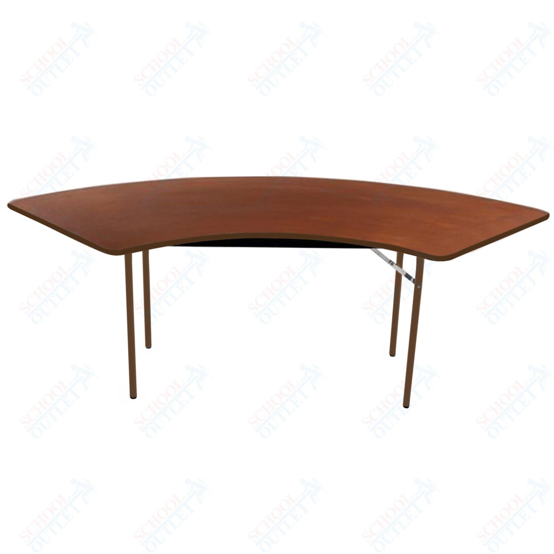 AmTab Folding Table - Plywood Stained and Sealed - Vinyl T - Molding Edge - Serpentine - 30"W x 30,60"L x 29"H (AmTab AMT - SE305PM) - SchoolOutlet