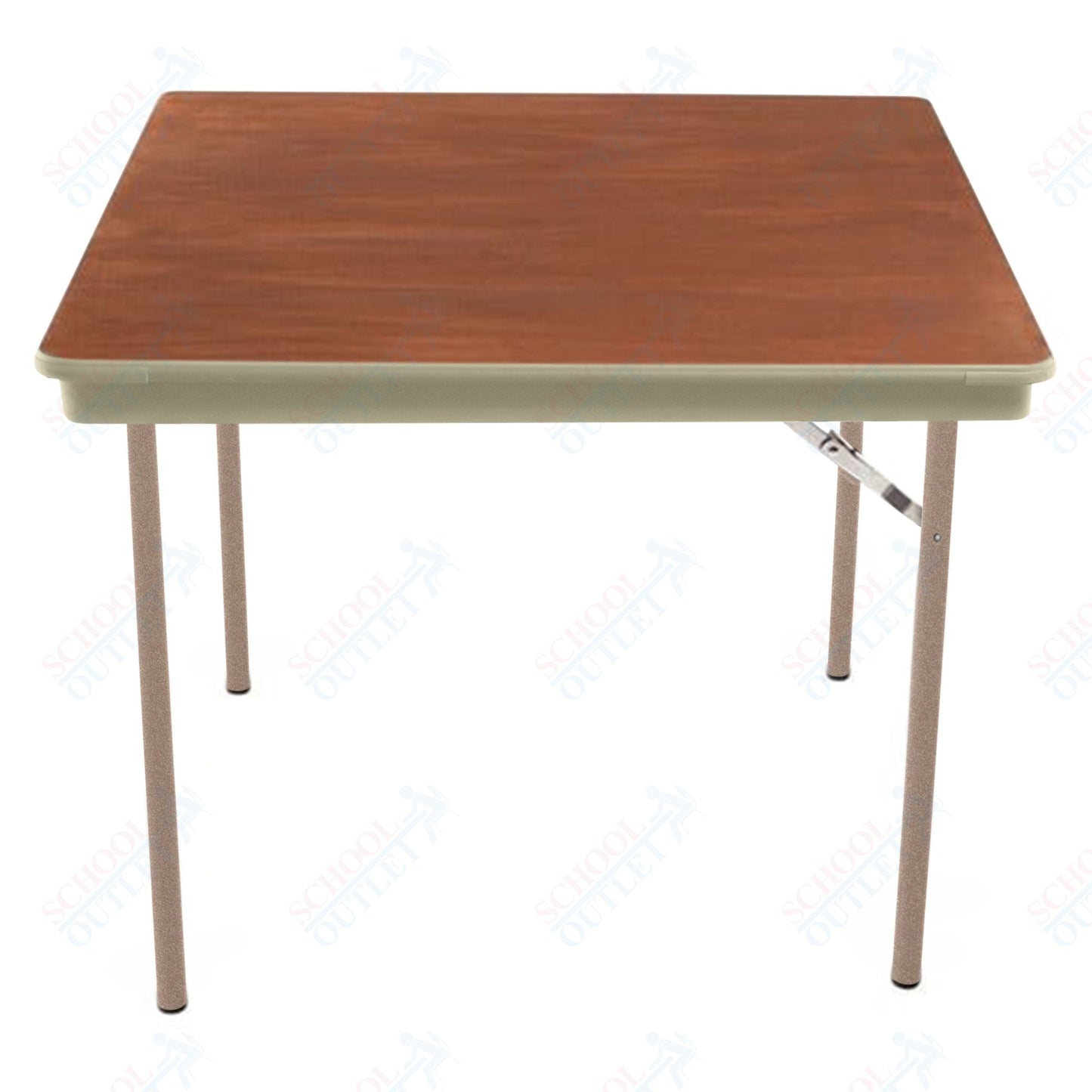 AmTab Folding Table - Plywood Stained and Sealed - Vinyl T - Molding Edge - Square - 30"W x 30"L x 29"H (AmTab AMT - SQ30PM) - SchoolOutlet