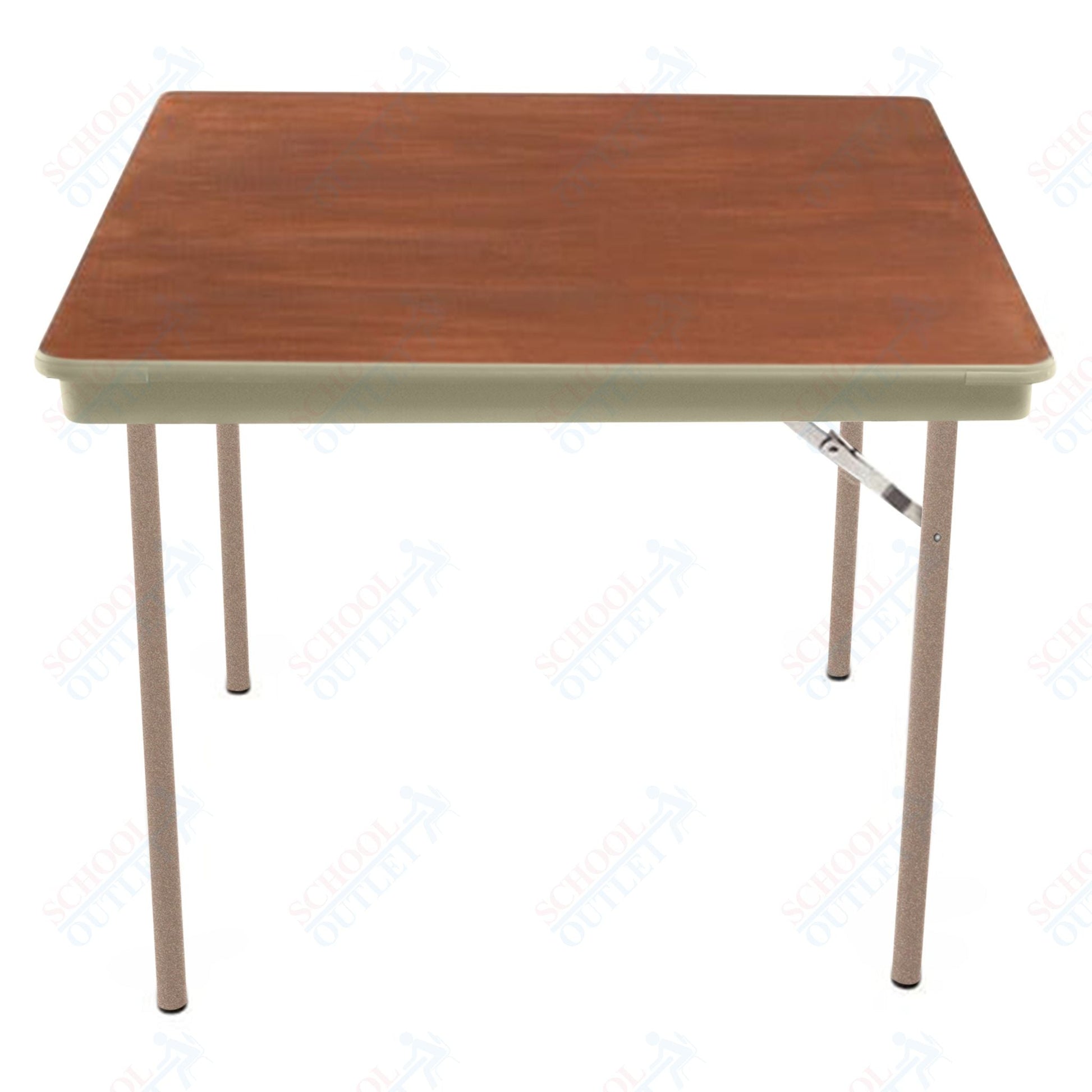 AmTab Folding Table - Plywood Stained and Sealed - Vinyl T - Molding Edge - Square - 30"W x 30"L x 29"H (AmTab AMT - SQ30PM) - SchoolOutlet