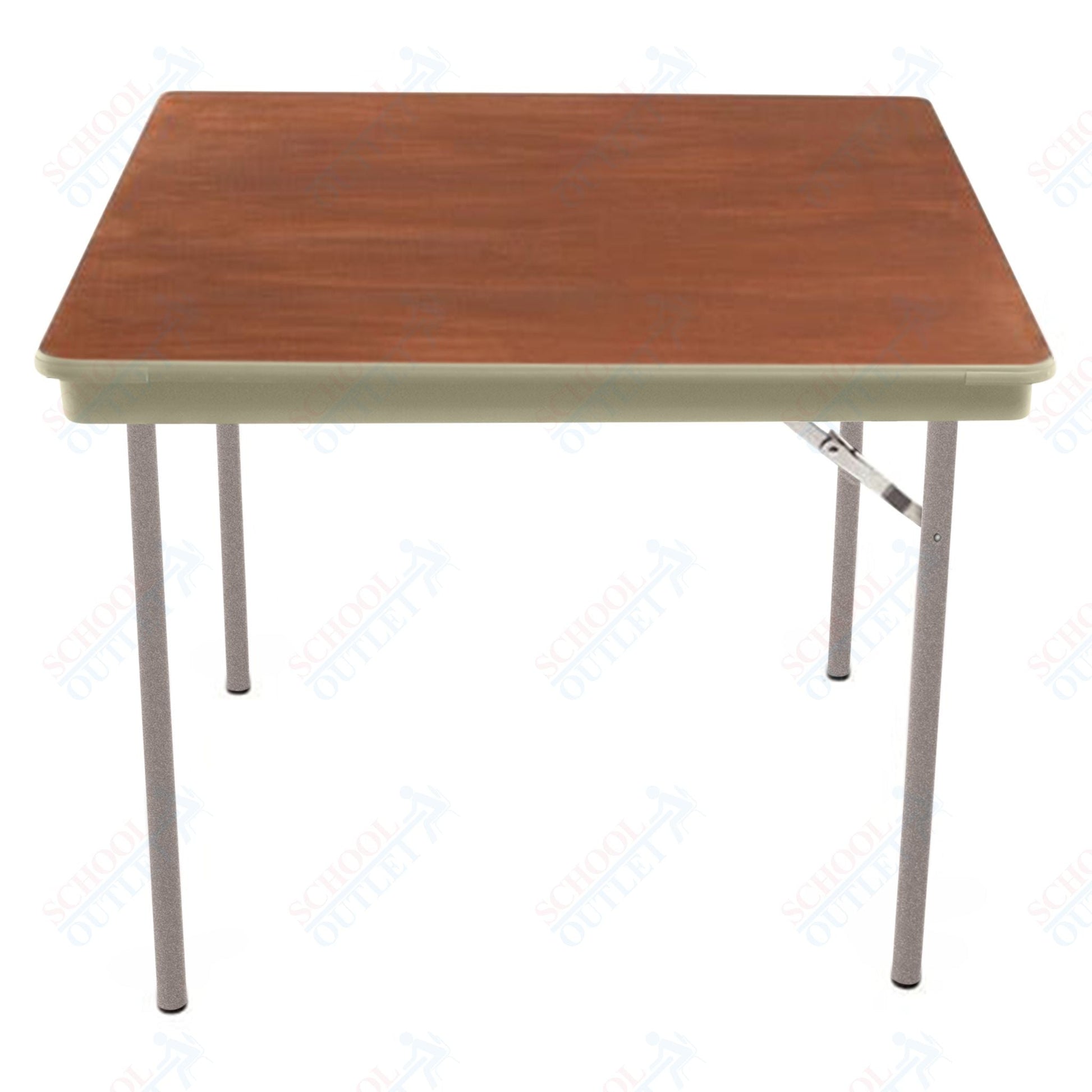 AmTab Folding Table - Plywood Stained and Sealed - Vinyl T - Molding Edge - Square - 30"W x 30"L x 29"H (AmTab AMT - SQ30PM) - SchoolOutlet