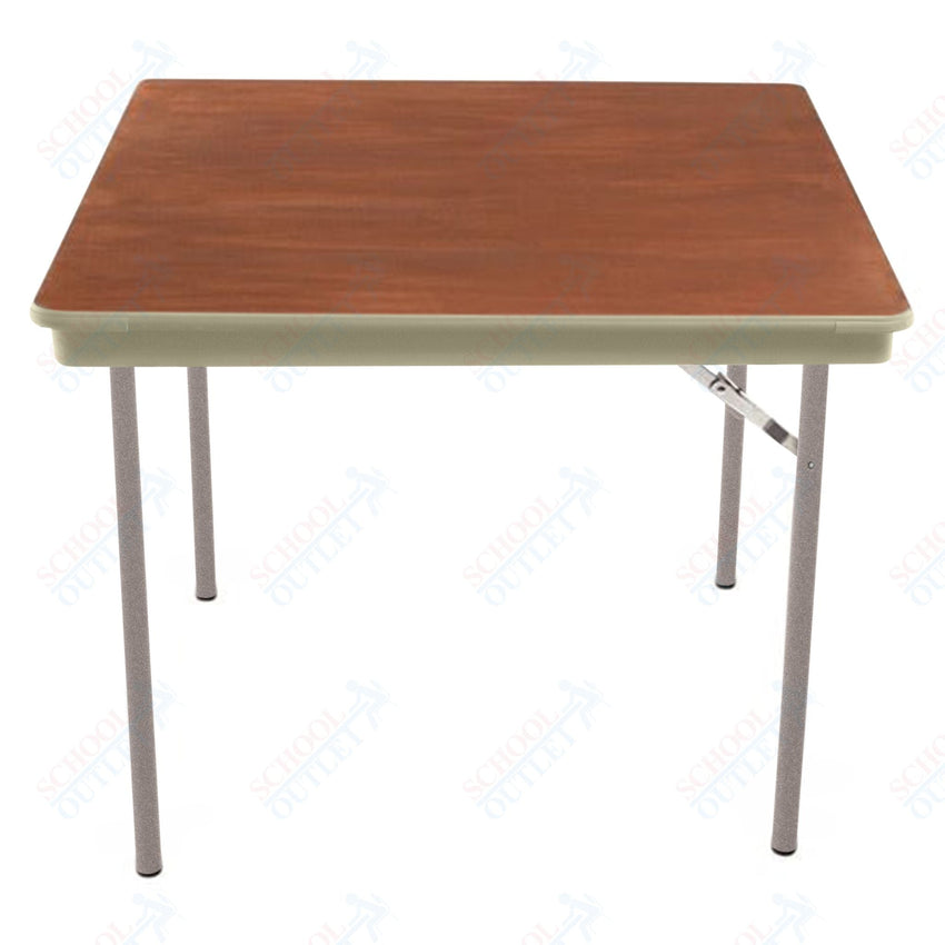 AmTab Folding Table - Plywood Stained and Sealed - Vinyl T - Molding Edge - Square - 30"W x 30"L x 29"H (AmTab AMT - SQ30PM) - SchoolOutlet