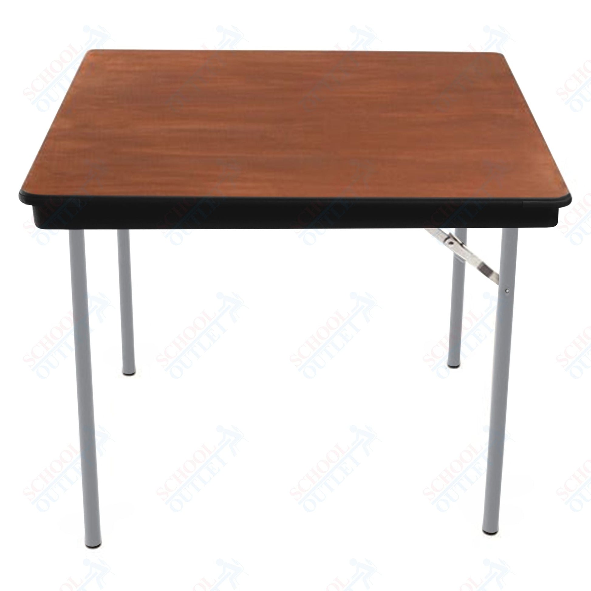 AmTab Folding Table - Plywood Stained and Sealed - Vinyl T - Molding Edge - Square - 30"W x 30"L x 29"H (AmTab AMT - SQ30PM) - SchoolOutlet