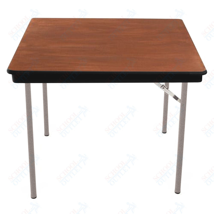 AmTab Folding Table - Plywood Stained and Sealed - Vinyl T - Molding Edge - Square - 30"W x 30"L x 29"H (AmTab AMT - SQ30PM) - SchoolOutlet
