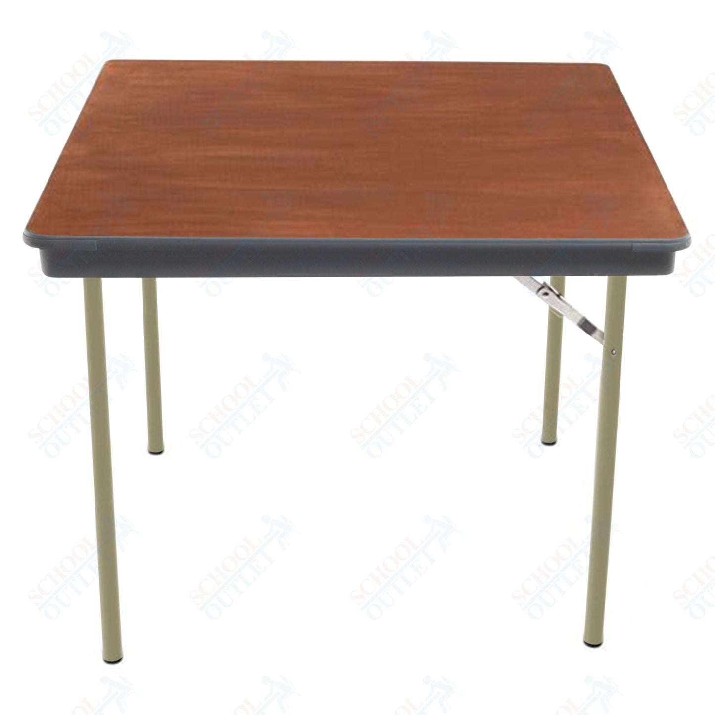 AmTab Folding Table - Plywood Stained and Sealed - Vinyl T - Molding Edge - Square - 30"W x 30"L x 29"H (AmTab AMT - SQ30PM) - SchoolOutlet