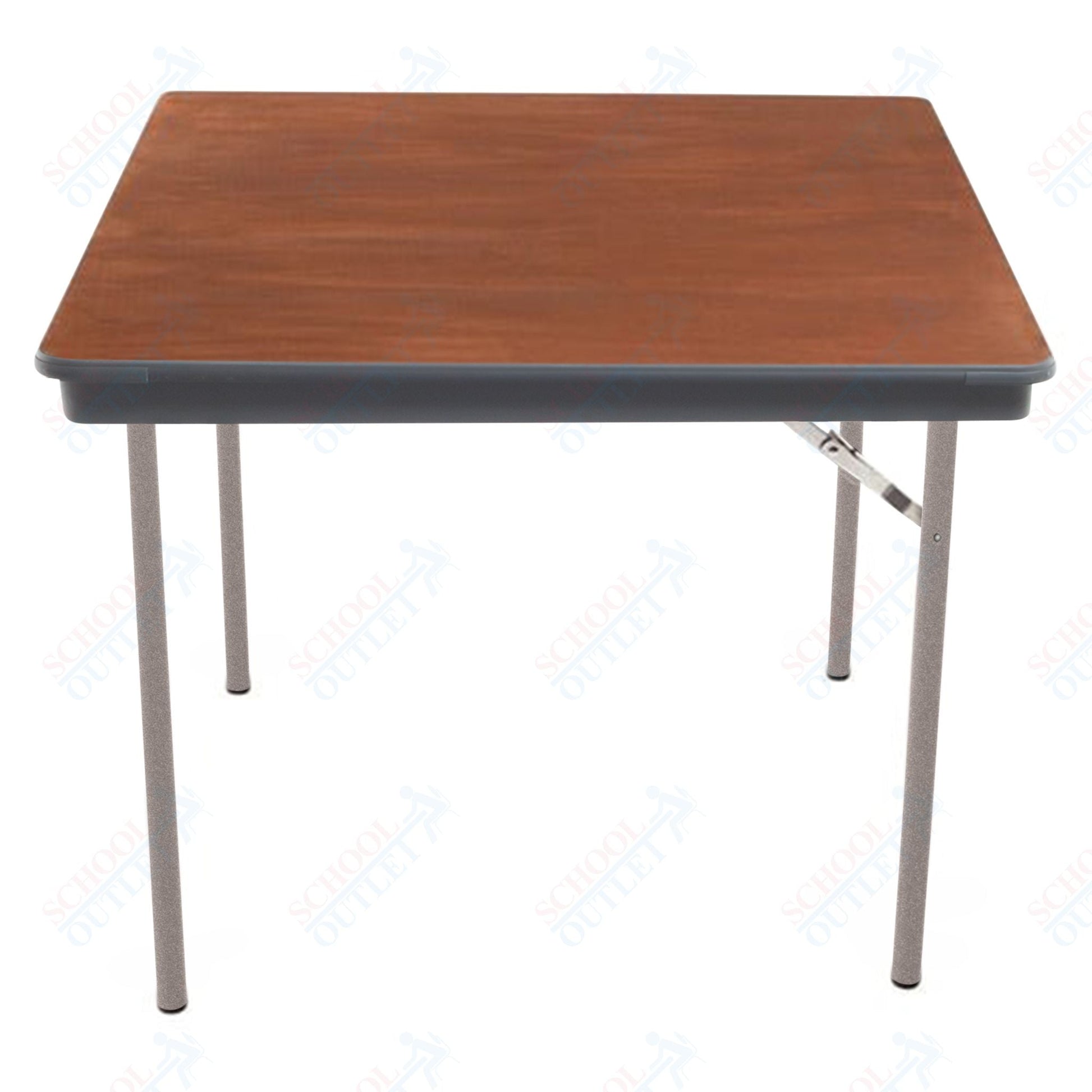 AmTab Folding Table - Plywood Stained and Sealed - Vinyl T - Molding Edge - Square - 30"W x 30"L x 29"H (AmTab AMT - SQ30PM) - SchoolOutlet