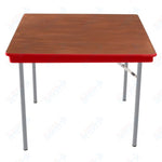 AmTab Folding Table - Plywood Stained and Sealed - Vinyl T - Molding Edge - Square - 30