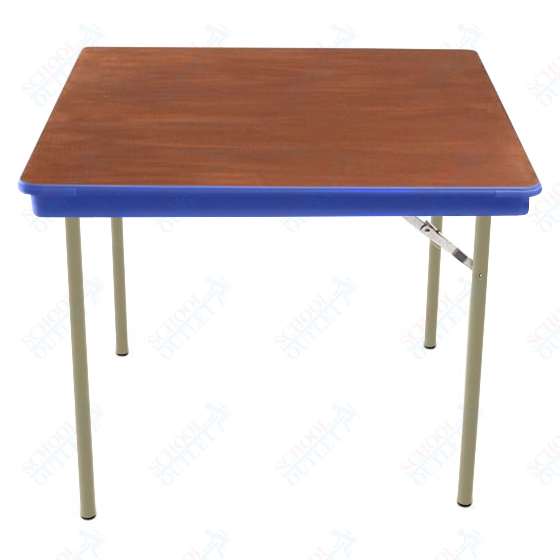 AmTab Folding Table - Plywood Stained and Sealed - Vinyl T - Molding Edge - Square - 36"W x 36"L x 29"H (AmTab AMT - SQ36PM) - SchoolOutlet