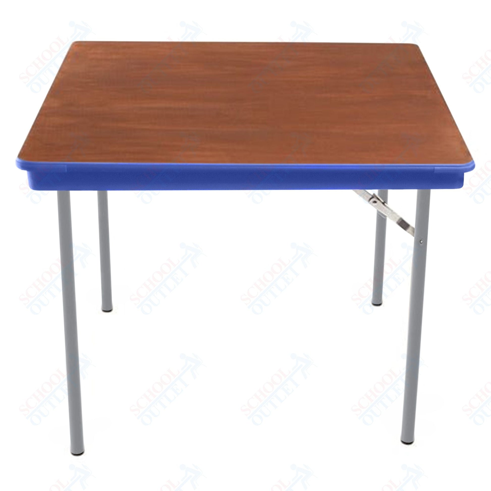 AmTab Folding Table - Plywood Stained and Sealed - Vinyl T - Molding Edge - Square - 36"W x 36"L x 29"H (AmTab AMT - SQ36PM) - SchoolOutlet