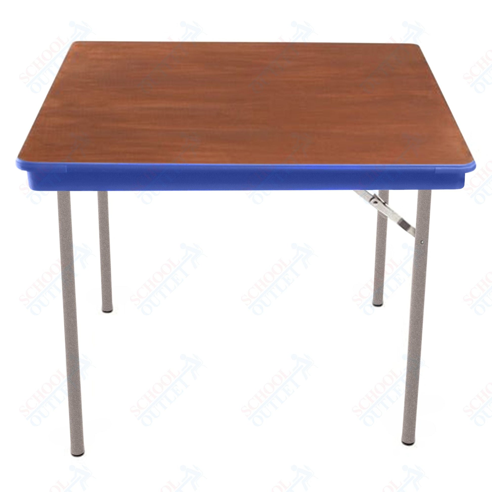 AmTab Folding Table - Plywood Stained and Sealed - Vinyl T - Molding Edge - Square - 36"W x 36"L x 29"H (AmTab AMT - SQ36PM) - SchoolOutlet